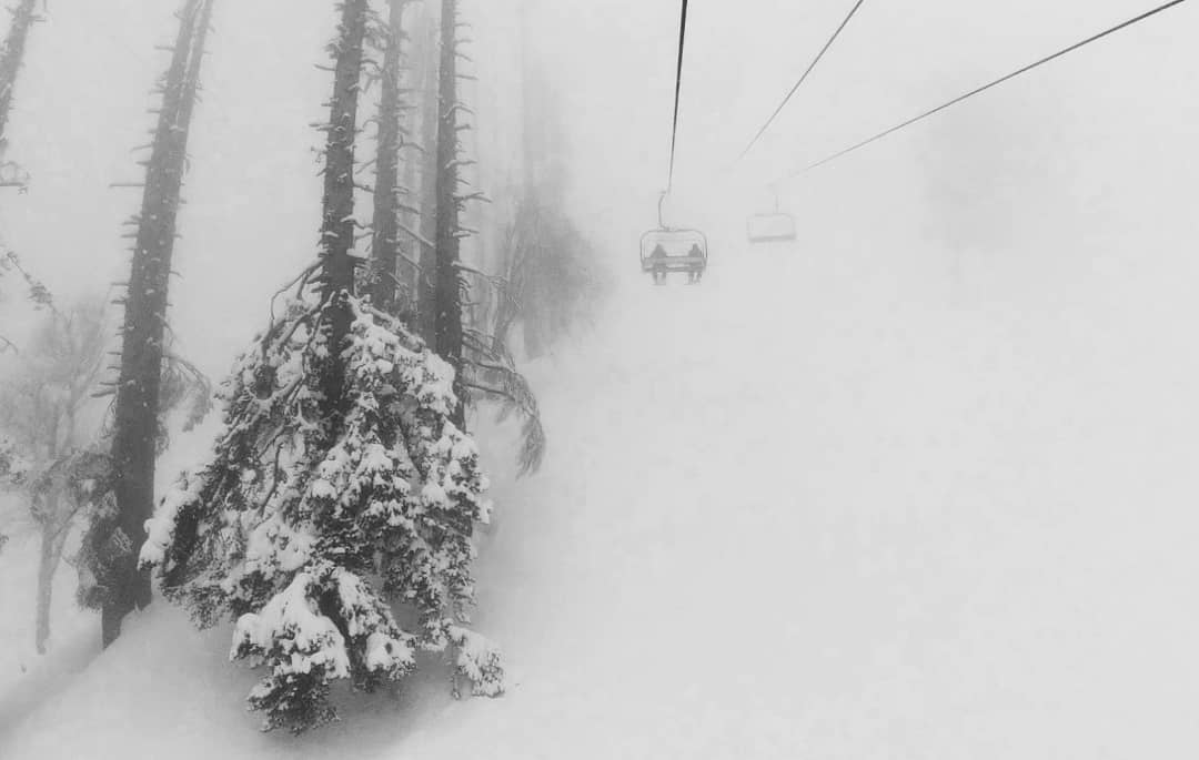 Heavy snowfall seen at Gulmarg. Deep powder.