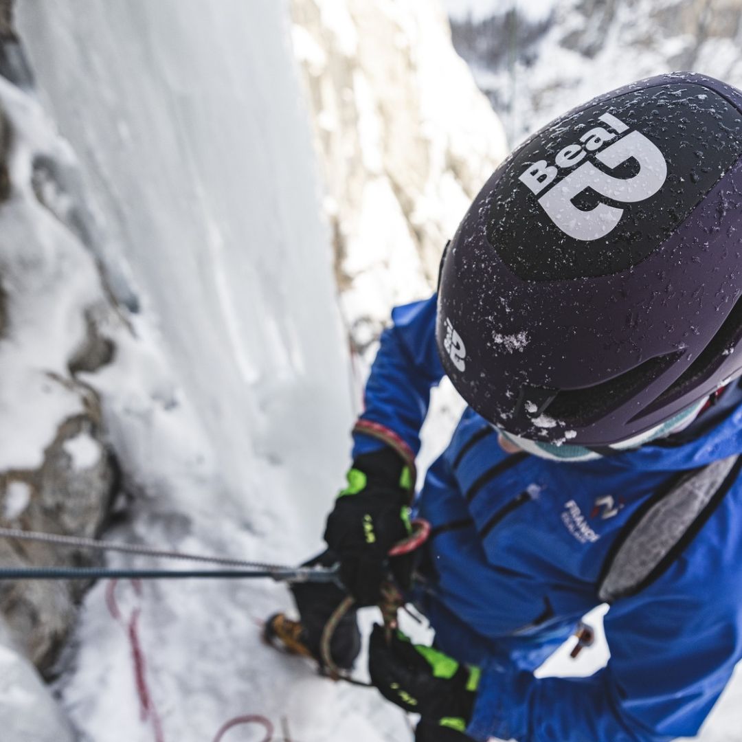 Beal helmet by rigzin ice climbing in Spiti