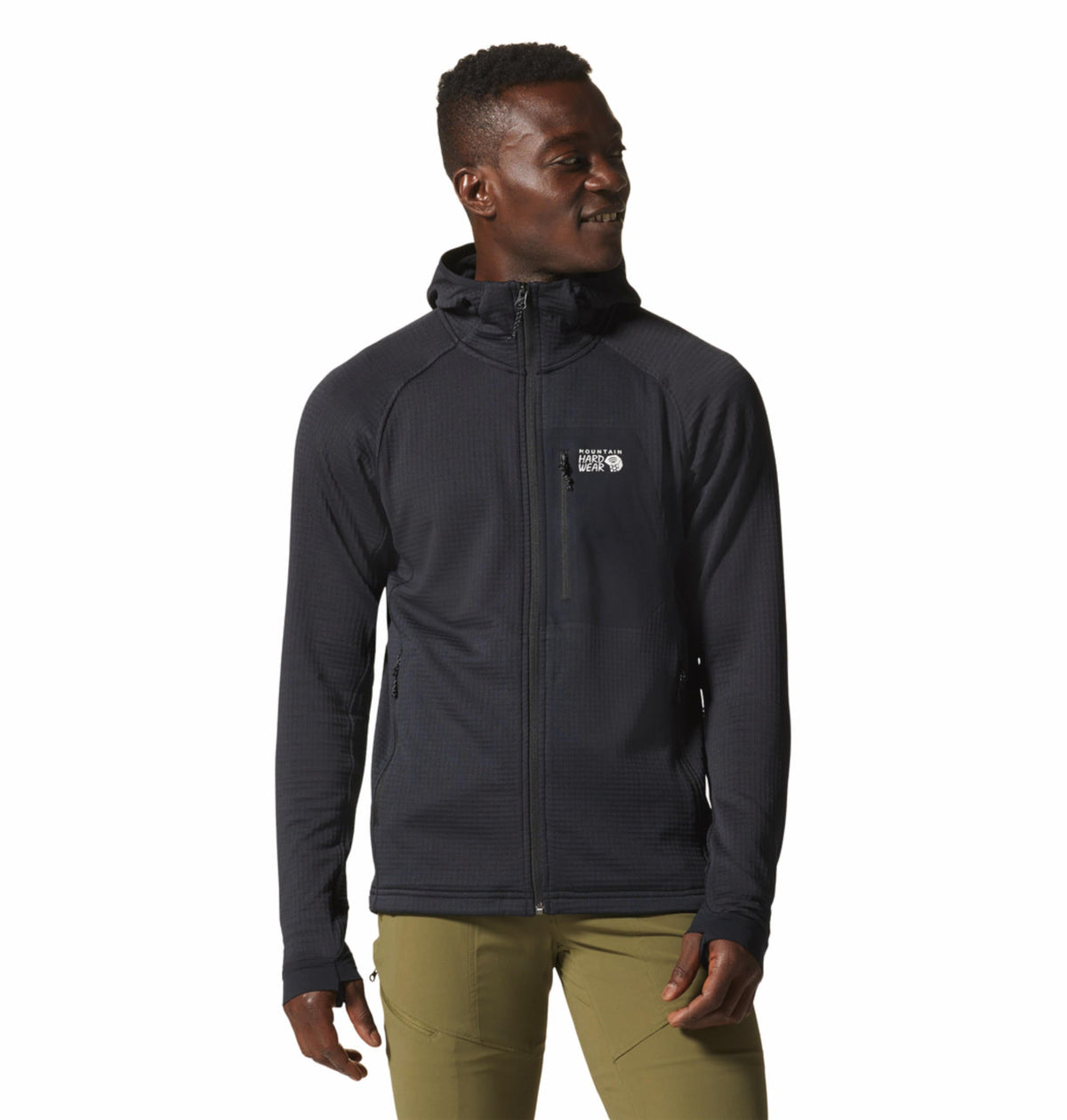 Mountain Hardwear Polartec Power Grid Full-Zip Hoody – Black