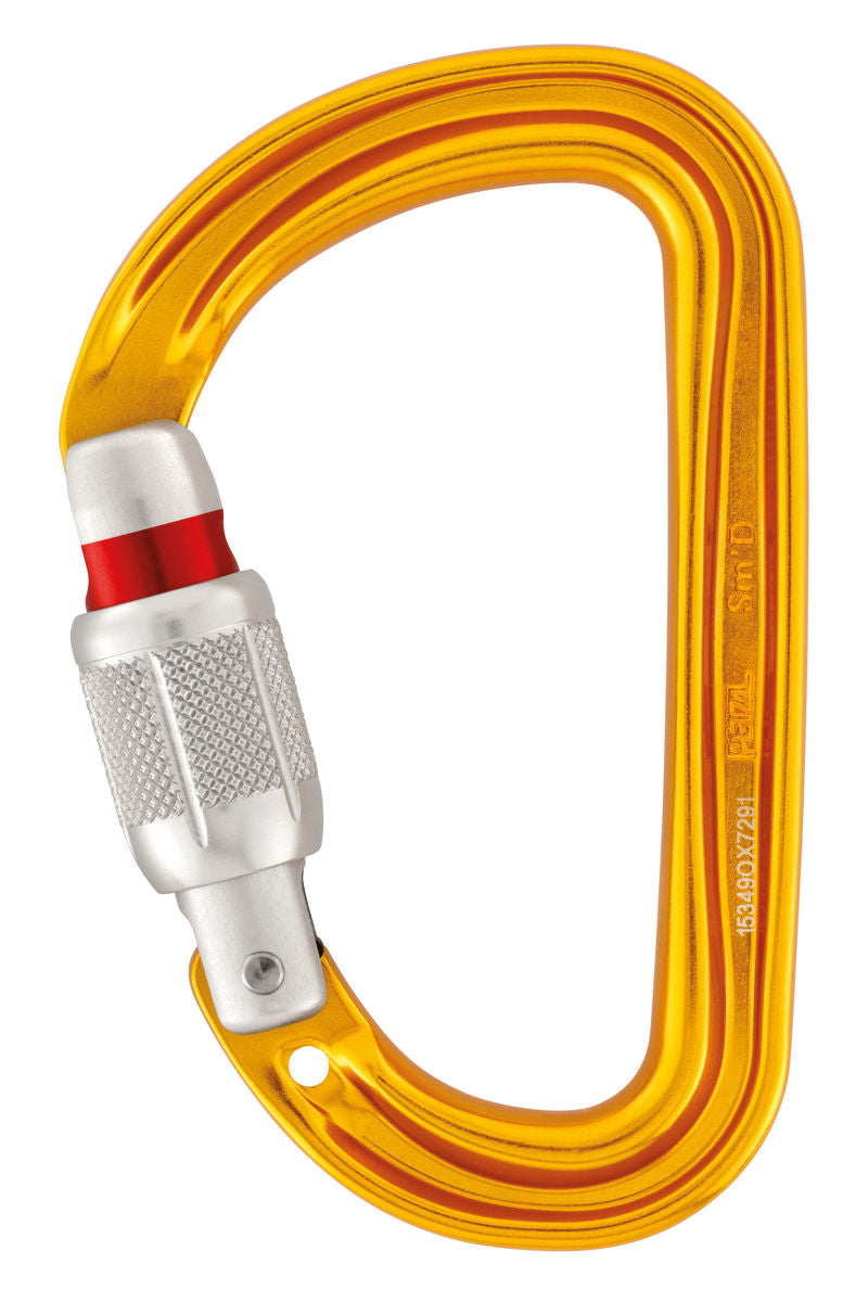 Petzl Sm'D SCREW-LOCK compact D-shaped locking carabiner