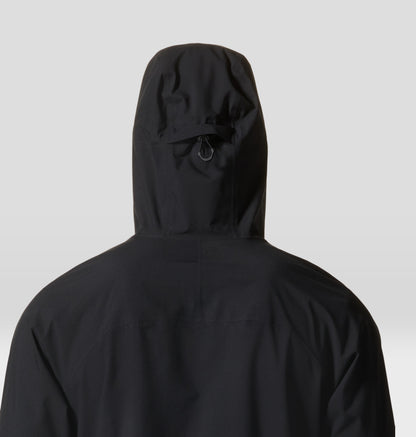 Mountain Hardwear Men Black Dry.Q Stretch Ozonic Rain Jacket