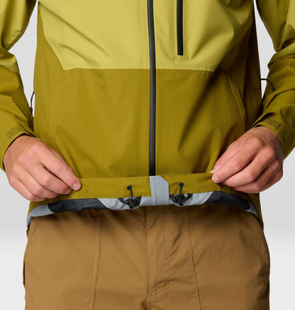Mountain Hardwear Men Green Dry.Q Stretch Ozonic Rain Jacket