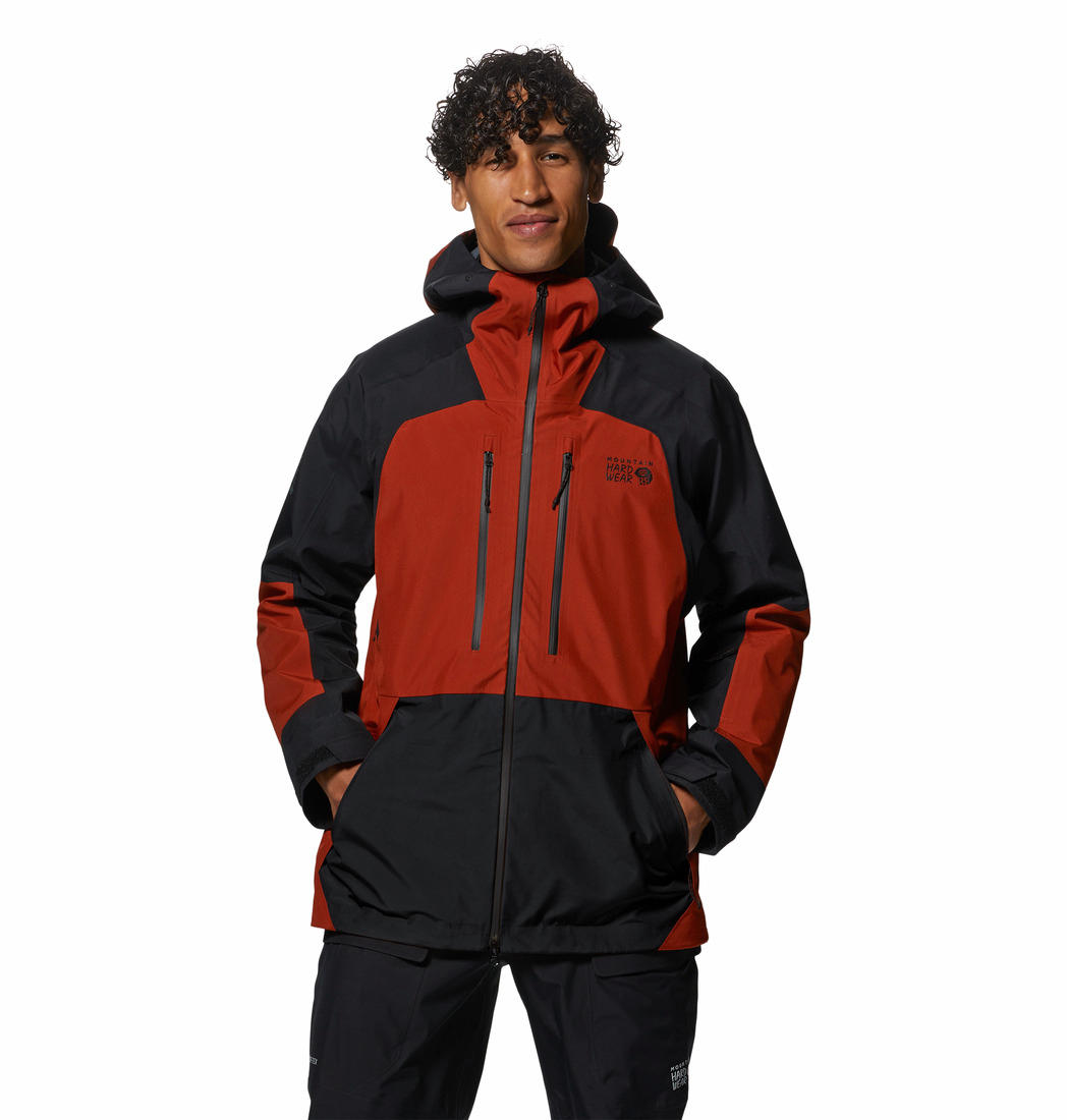 Mountain Hardwear Men Orange GORE-TEX Boundary Ridge Rain Jacket