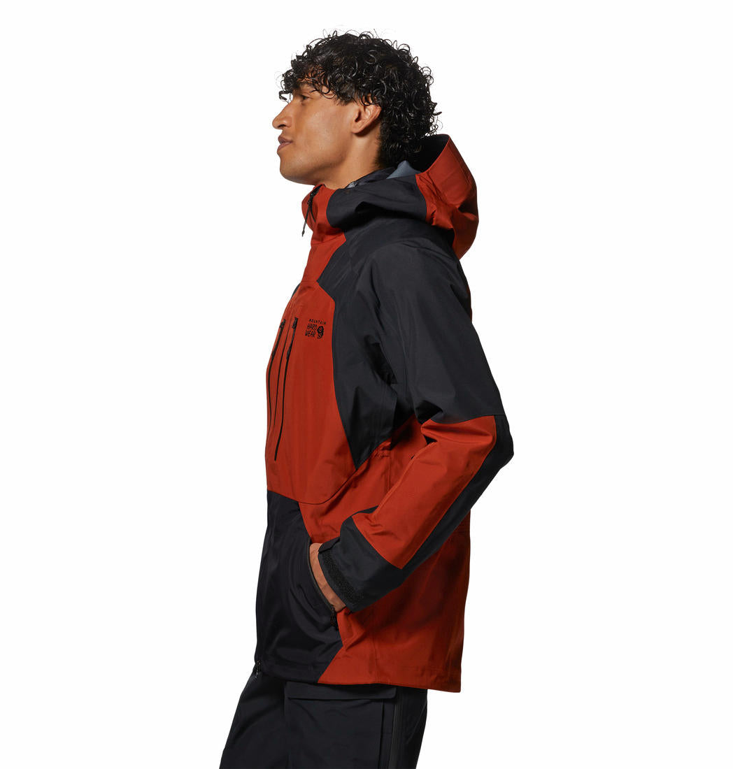 Mountain Hardwear Men Orange GORE-TEX Boundary Ridge Rain Jacket