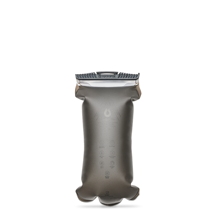 HydraPak Force 2L hydration reservoir in Mammoth Grey back view