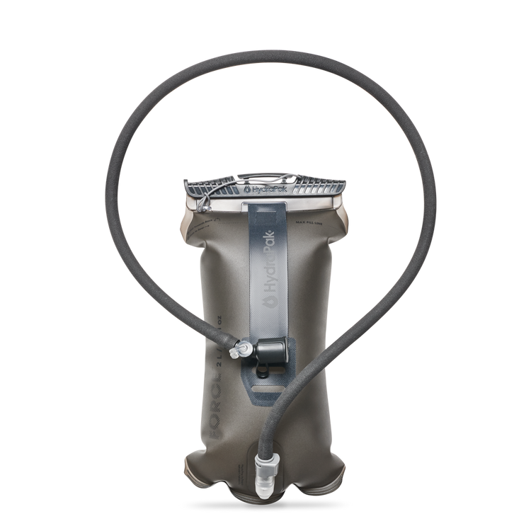 HydraPak Force 2L hydration reservoir in Mammoth Grey front view