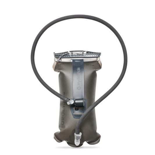 HydraPak Force 2L hydration reservoir in Mammoth Grey front view