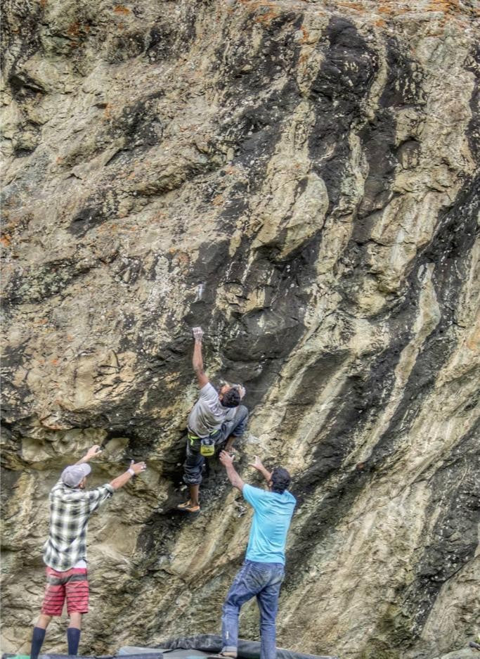 Oasis bouldering sector in Suru Valley — photograph from the original guidebook
