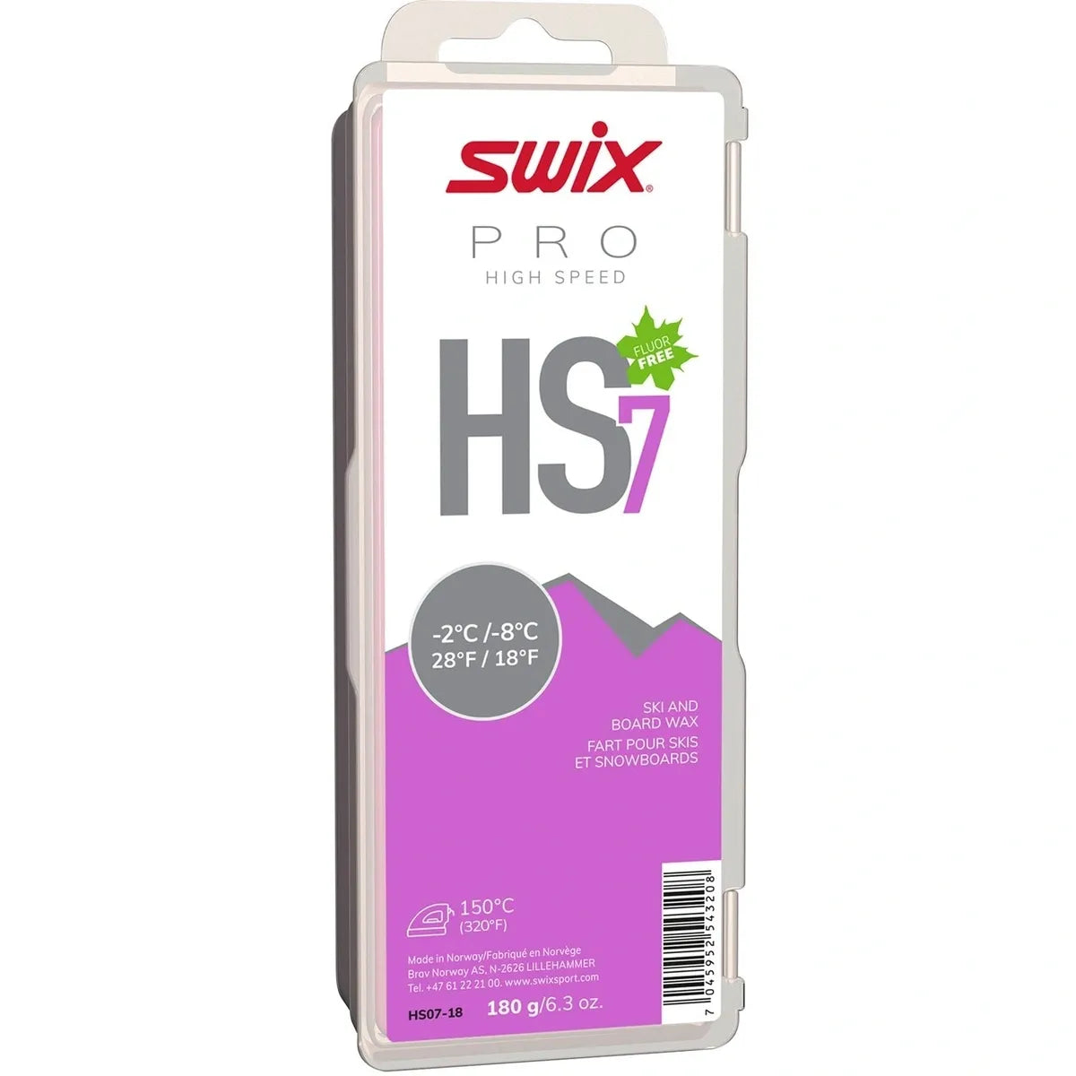 SWIX Wax HS7 Violet, -2°C/-8°C, 180g